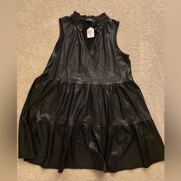 Tiered Faux Leather Dress - Picture 3 of 3
